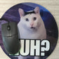 Huh cat meme funny cat memes mosue pad Round Mousepad Gousy